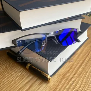 Photo - Half Frame Photochromic Anti-Blue Light Glasses "Dark Blue "