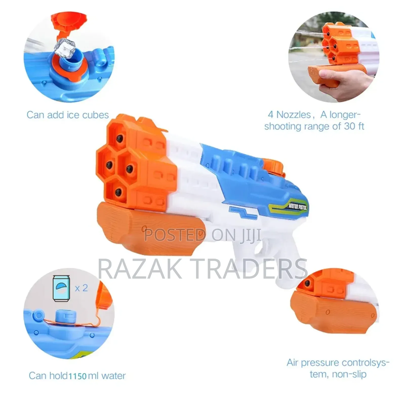 Water Guns Squirt Guns for Kids Adults 4 Nozzles