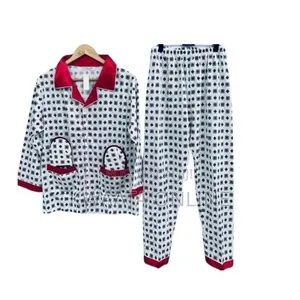 Men's Pajamas Set Warm Cotton Plaid Sleepwear