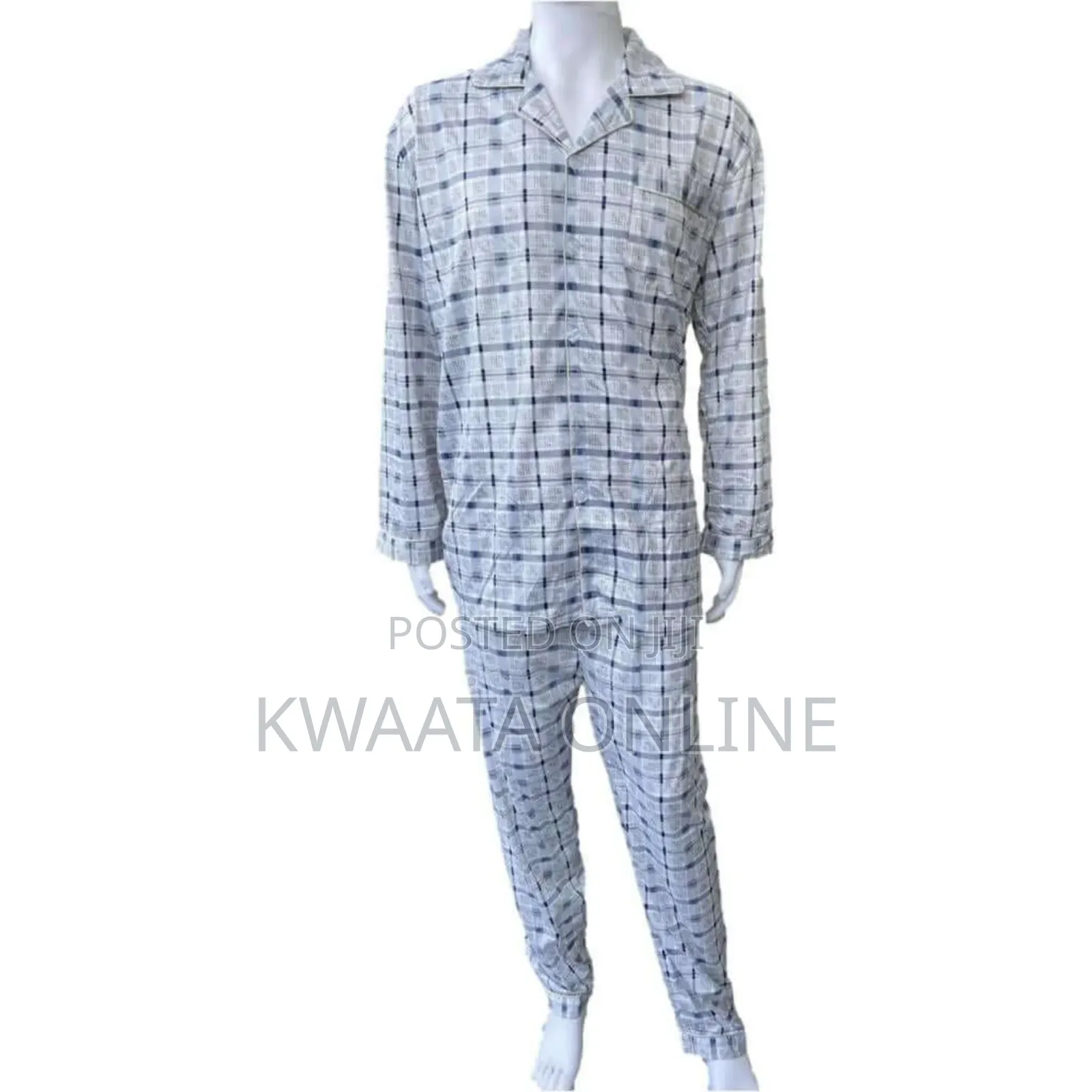 Men's Pajamas Set Warm Cotton Plaid Sleepwear