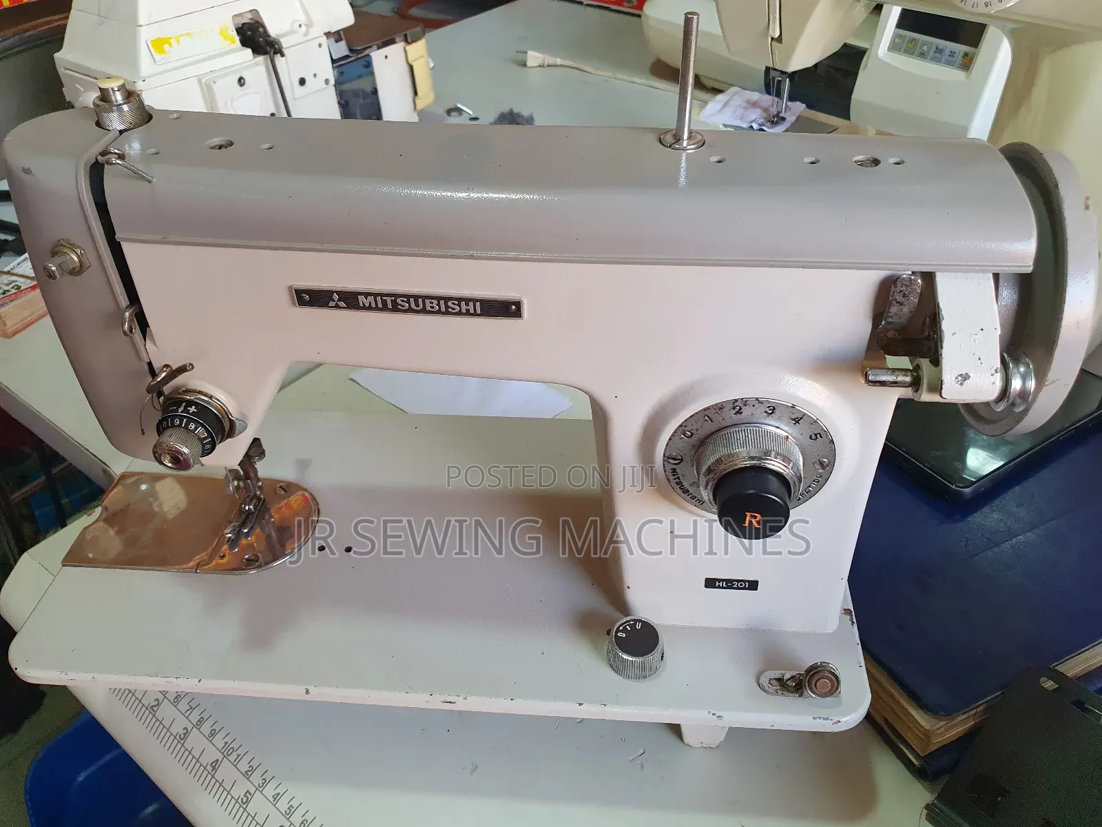 Grey Mitsubishi Straight Stitches Sewing Machines