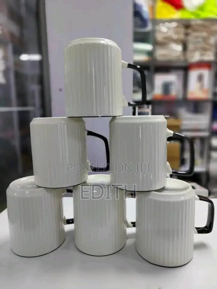 Vertical Stripes Ceramic Breakfast Cups