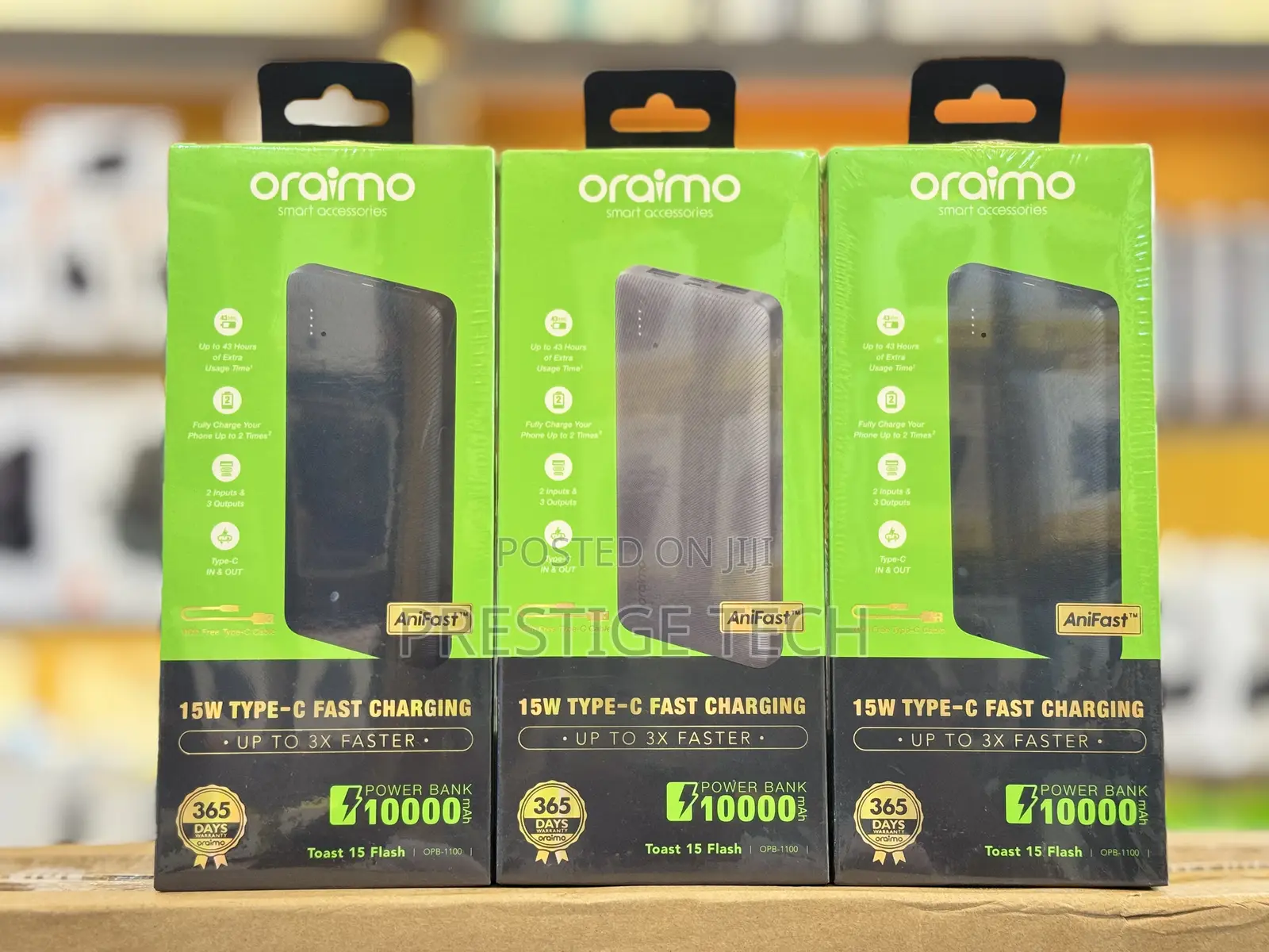 Oraimo Toast 10000mah Flash Fast Charging Power Bank 15w