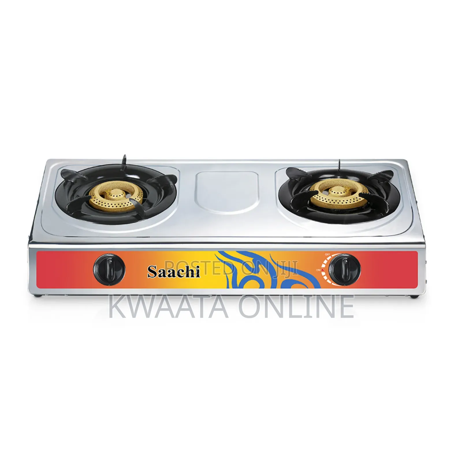 Saachi Gas Stove With Stainless Steel Top and 2 Burners