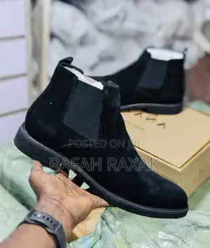 Original Triple Black Clarks Suede Chelsea Boots