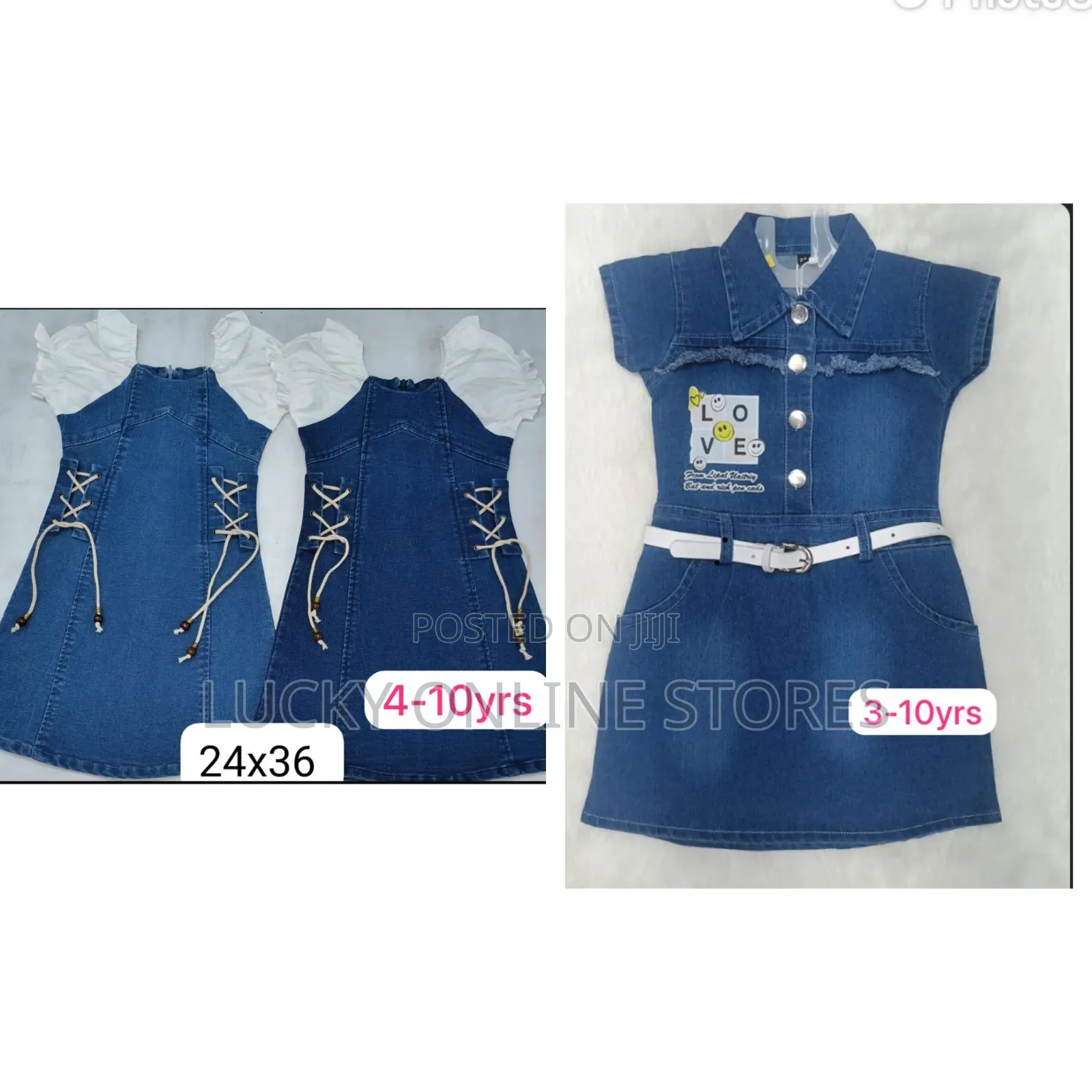 3-10yrs Girl's Jean Dresses