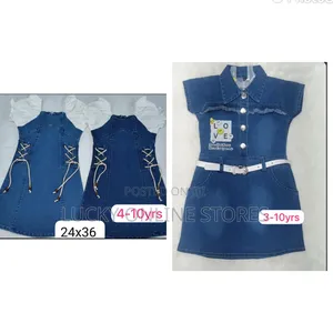 3-10yrs Girl's Jean Dresses