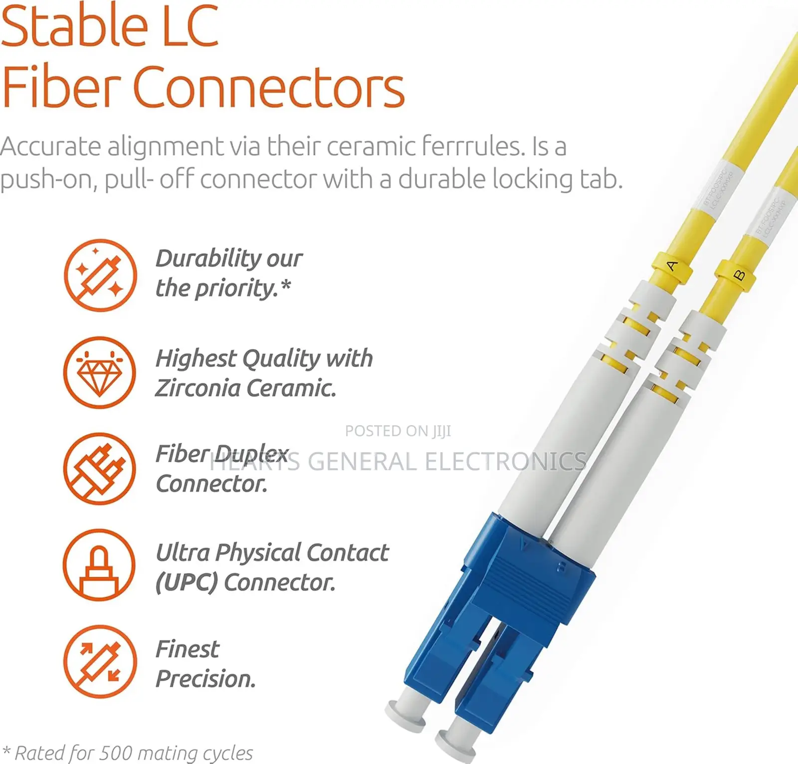 Lc to Lc Duplex Fiber Patch Cord 1m