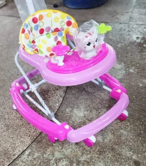 Dotted Cartoon Baby Walker With Shade