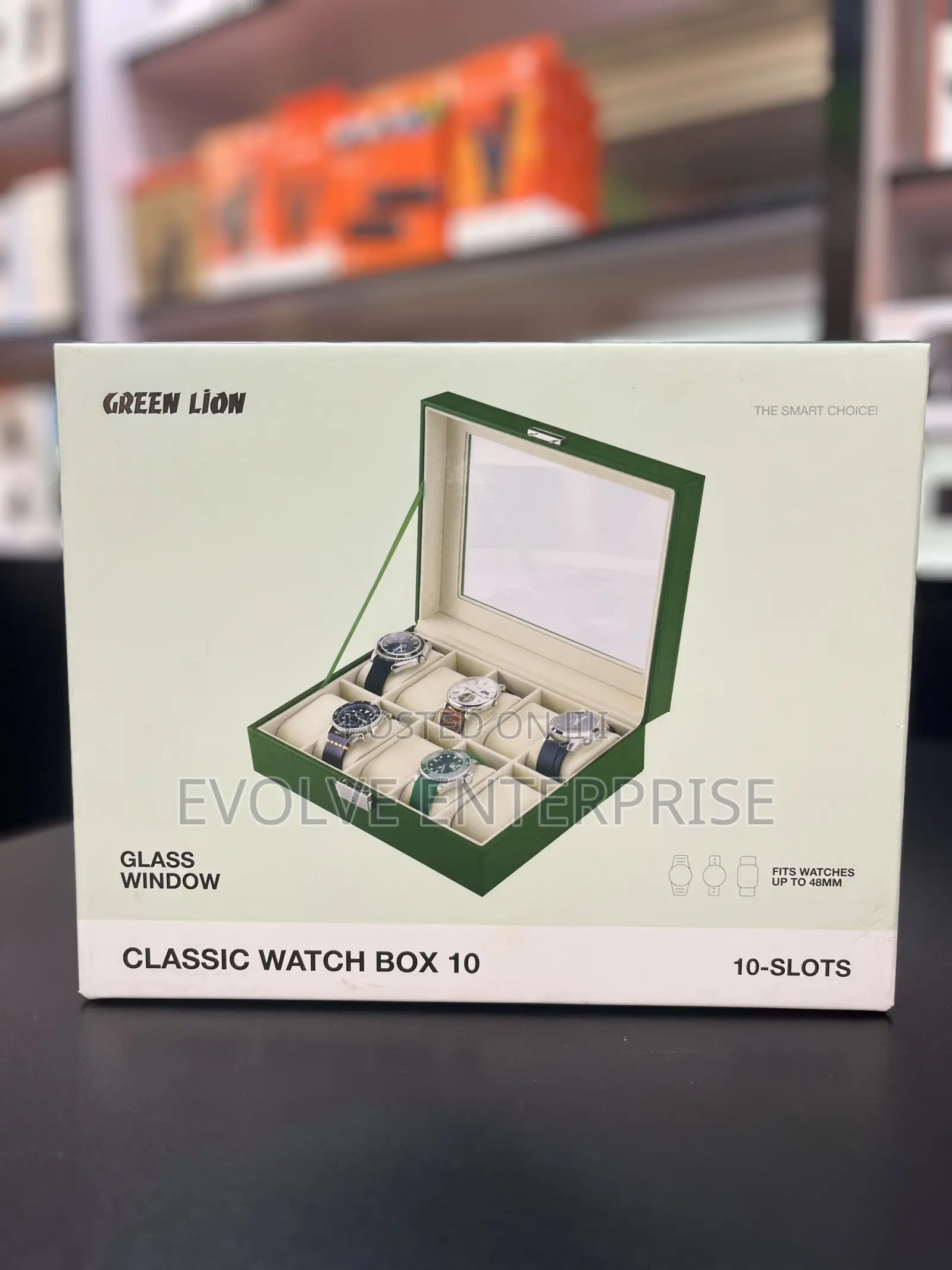 Green Lion Classic Watch Box 10 Slots With Glass