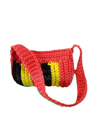 Photo - Small Uganda Flag Color Pattern Handmade Handbag Red Strap