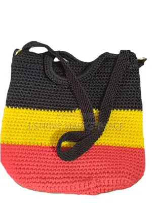 Photo - Medium Handmade Flat Handbag Uganda Flag Colors Design