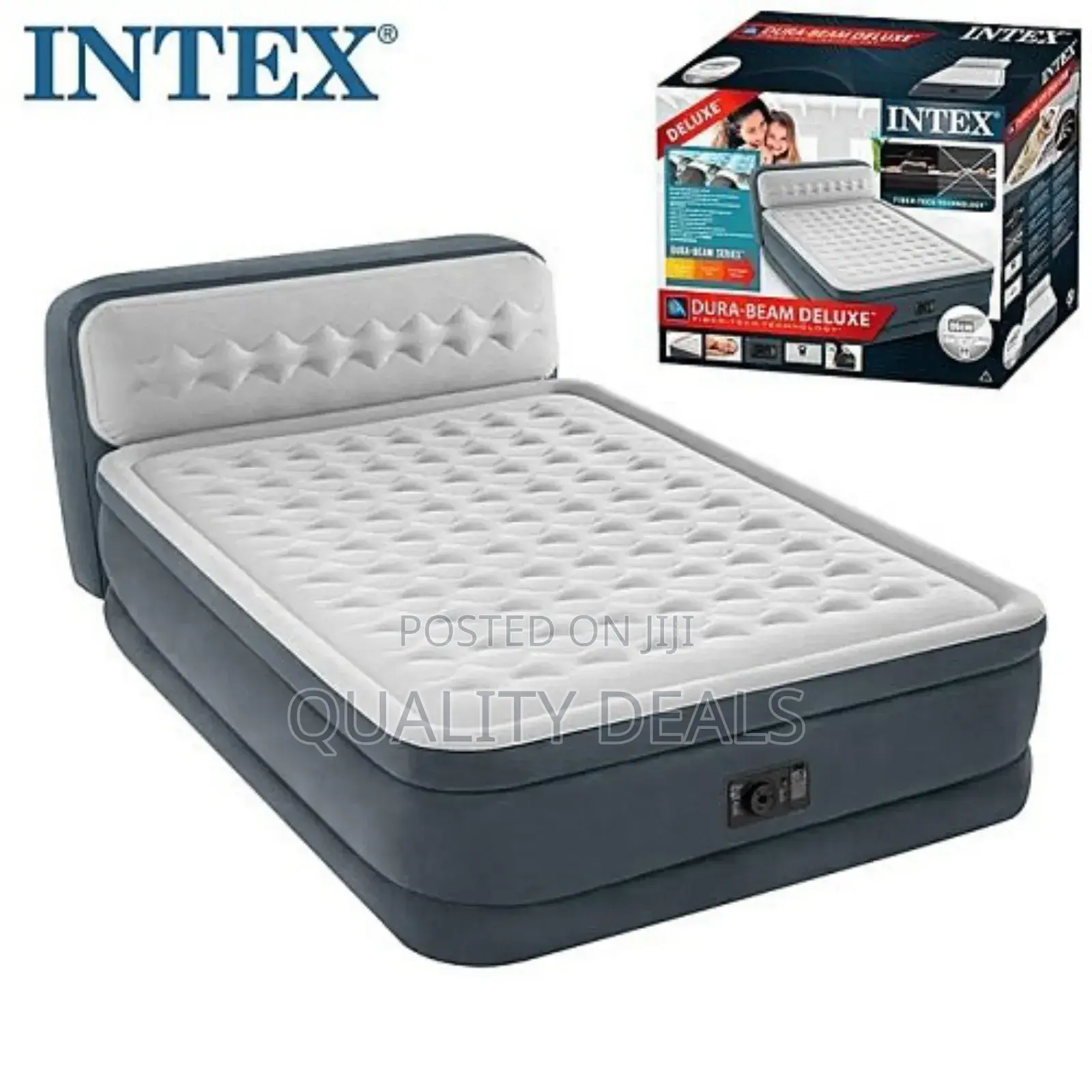 Intex Dura Beam Inflatable Air Mattress With Headboard
