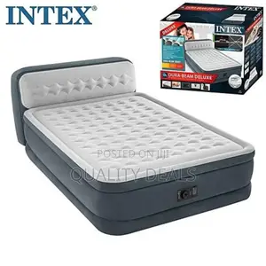 Intex Dura Beam Inflatable Air Mattress With Headboard