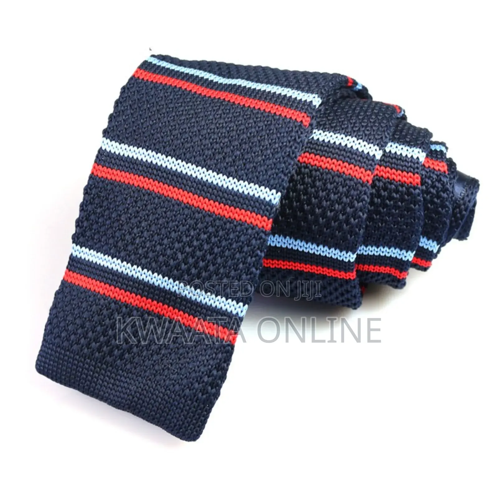 Vintage 2.2" Flat-End Knitted Ties Skinny Knit Neckties Mens