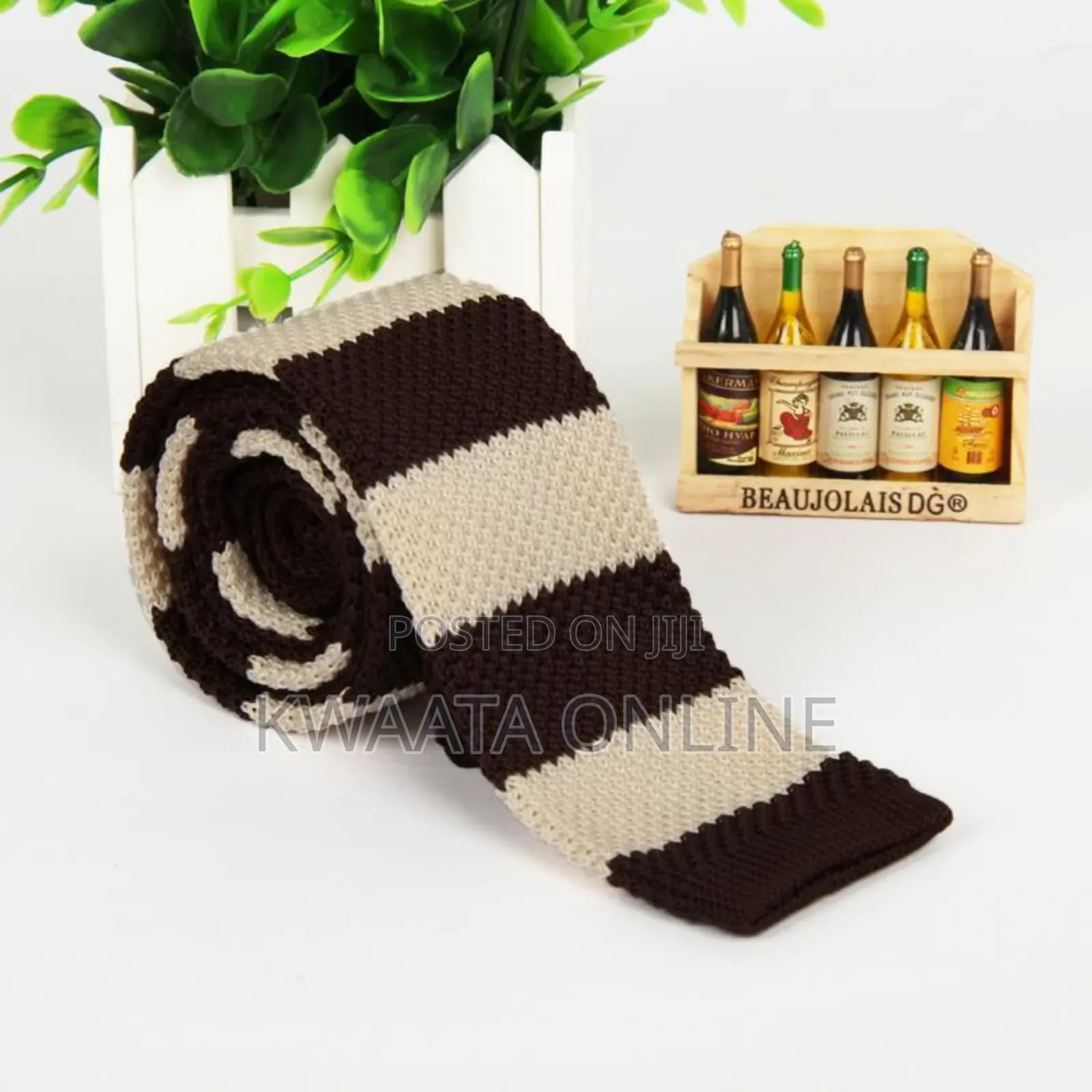Vintage 2.2" Flat-End Knitted Ties Skinny Knit Neckties Mens