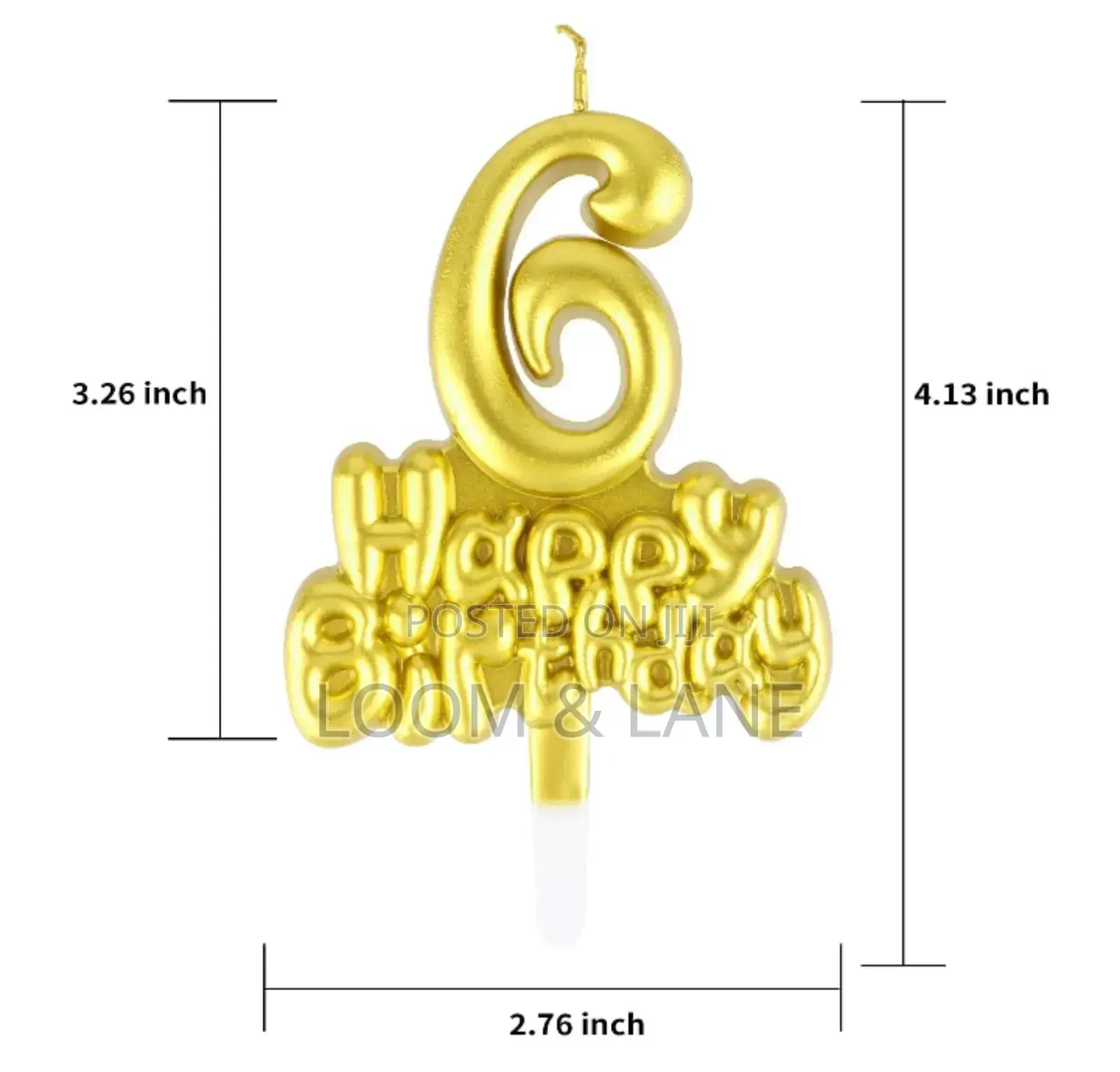 Happy Birthday Gold Number Candle