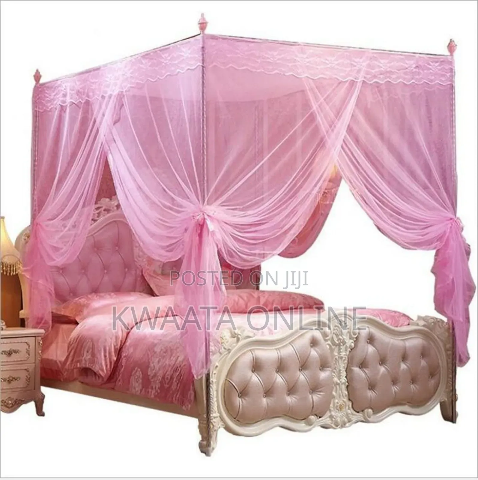 4 Corners Bed Curtain Canopy Mosquitoe Net With Stands