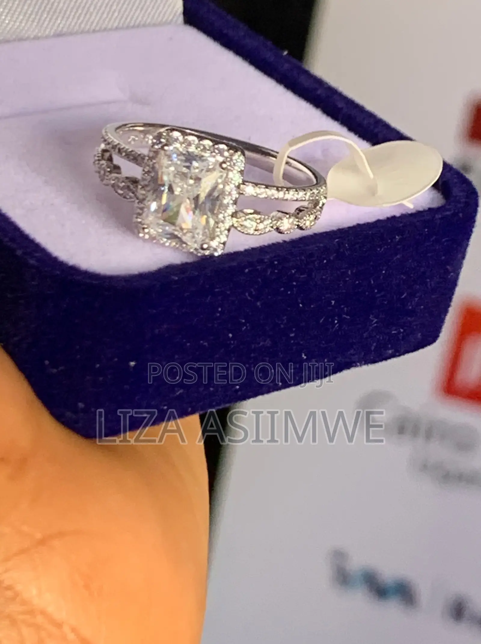 Sparkling Princess Cut Solitaire With Pave Band