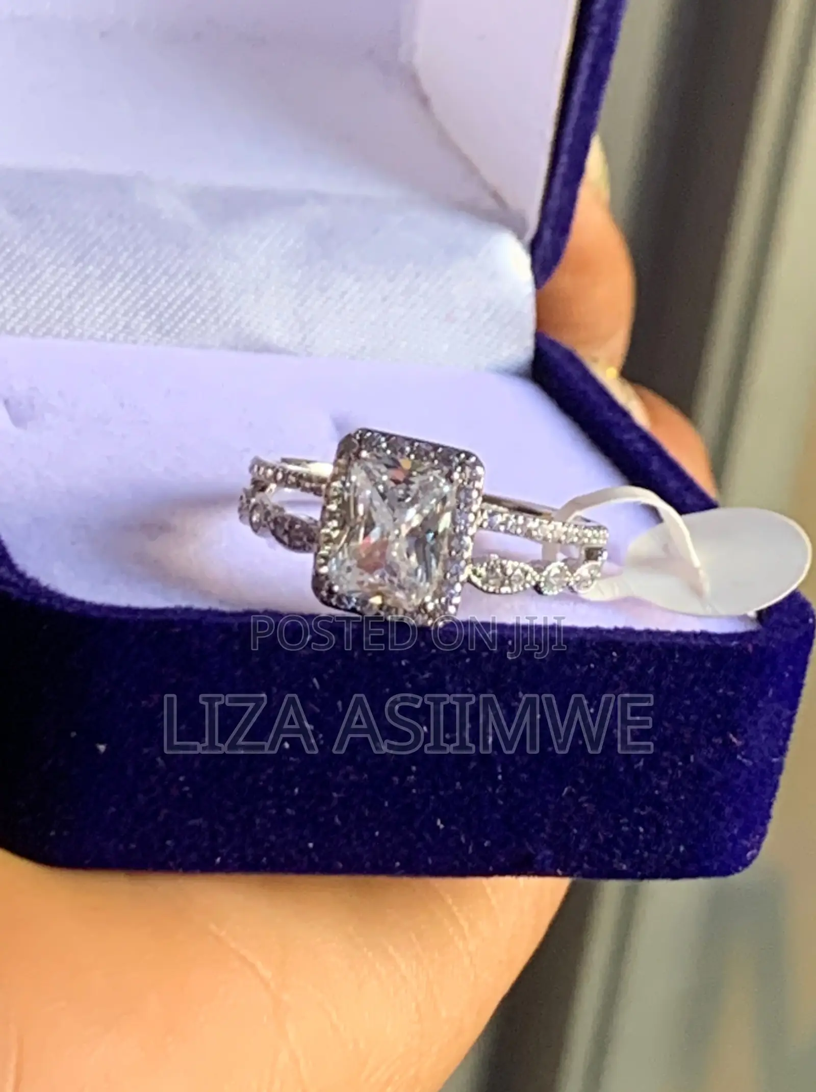 Sparkling Princess Cut Solitaire With Pave Band