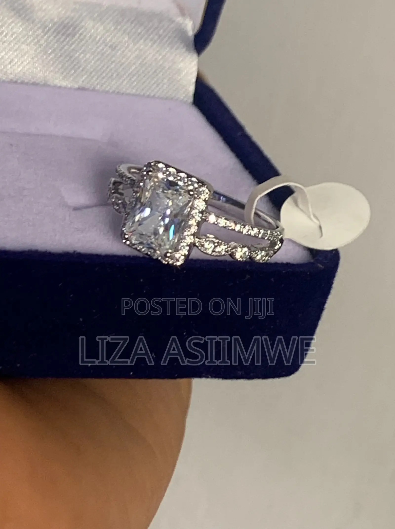Sparkling Princess Cut Solitaire With Pave Band