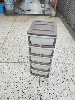 Plastic Storage Cabinet Trolley Cream