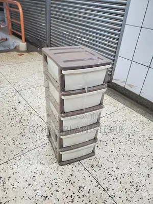 Plastic Storage Cabinet Trolley Cream