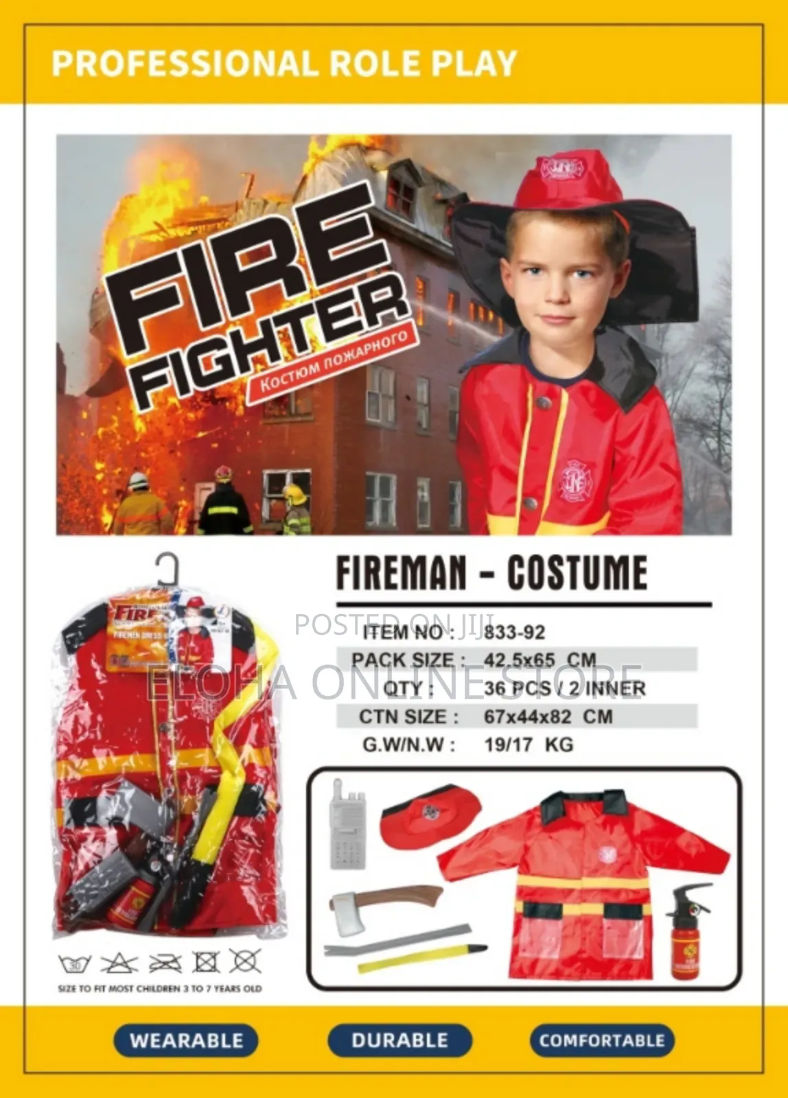 Kids Firefighter Play Costume