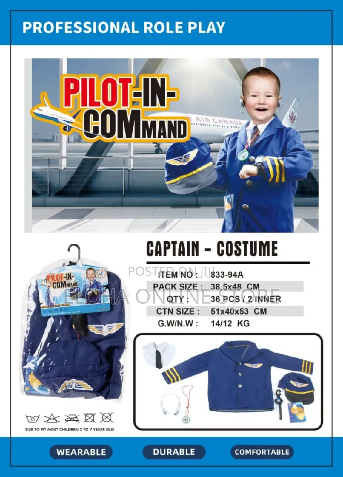 Pilot in Command Kids Play Costume