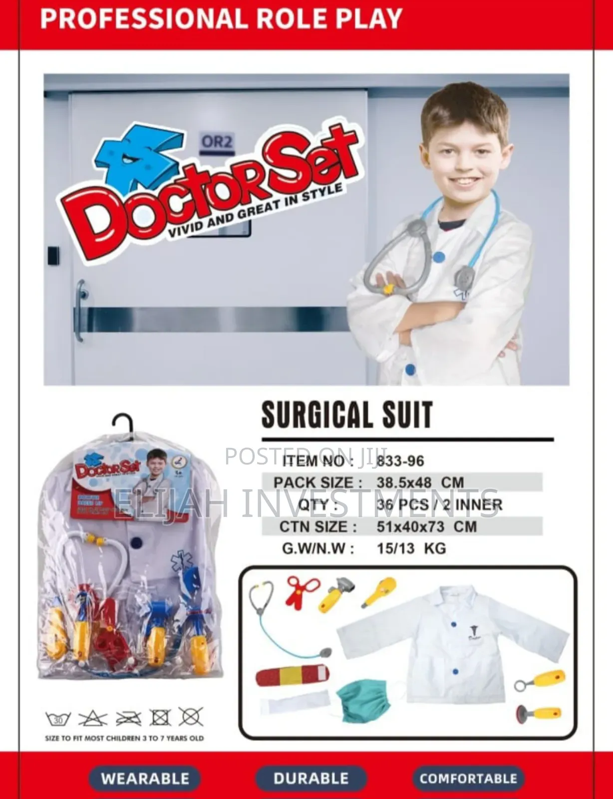 Kids Doctor Set Play Costume