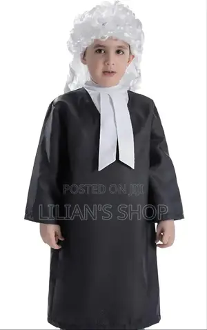 Lawyer Costume for Kids With Gavel, Wig