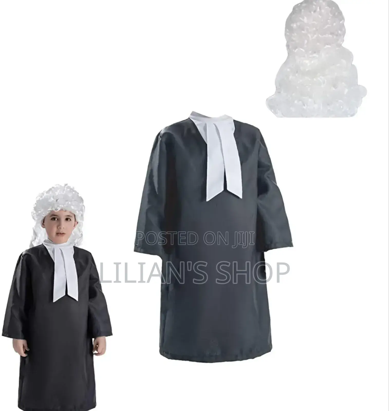 Lawyer Costume for Kids With Gavel, Wig