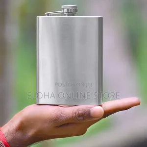 Stainless Steel Silver in Color Hip Flask