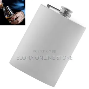 Stainless Steel Silver in Color Hip Flask