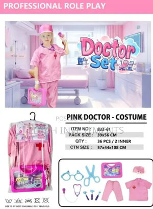 Nurse Doctors Kids Play Costume Pink