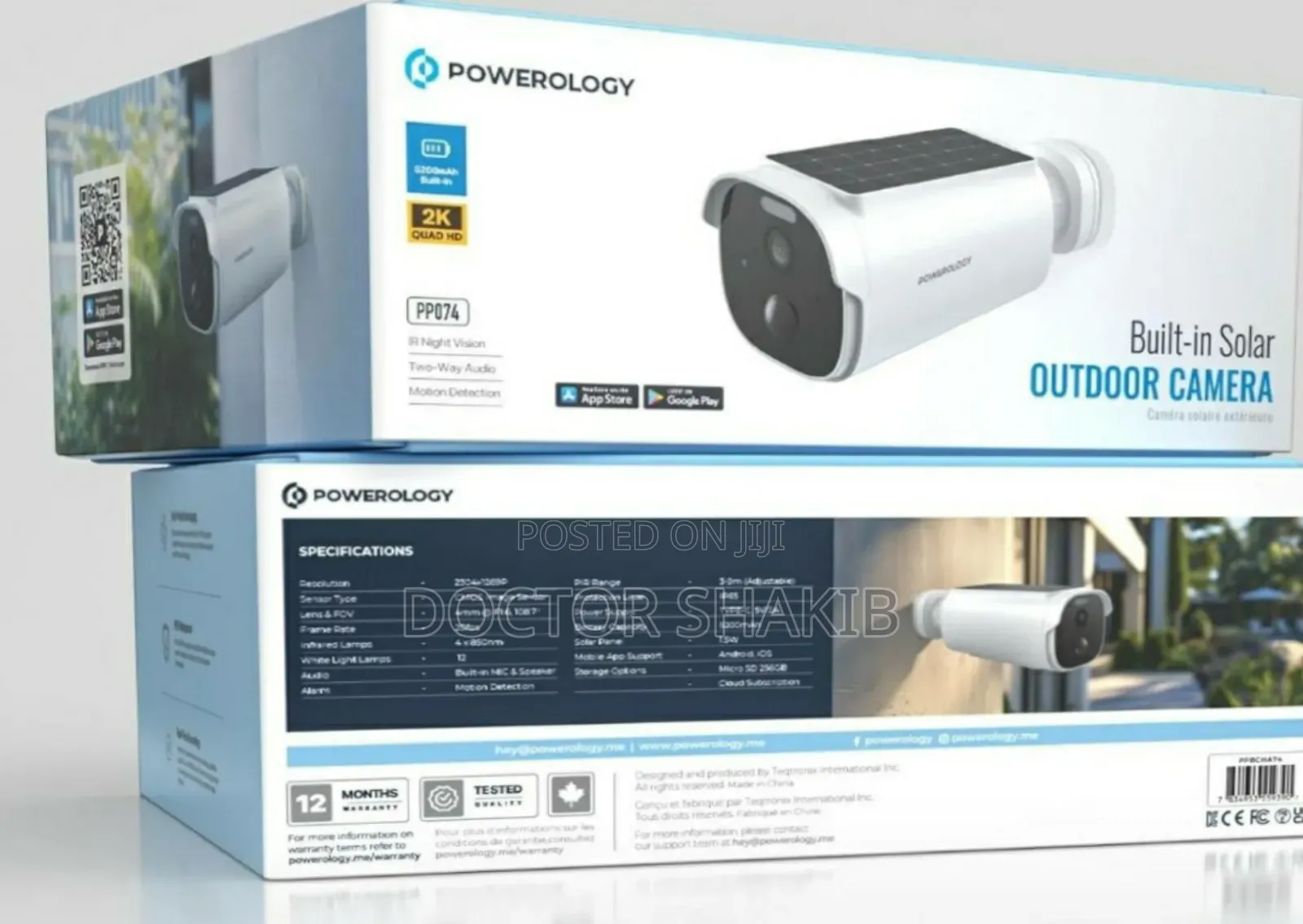 Quality Powerology Built-in Solar Outdoor Camera