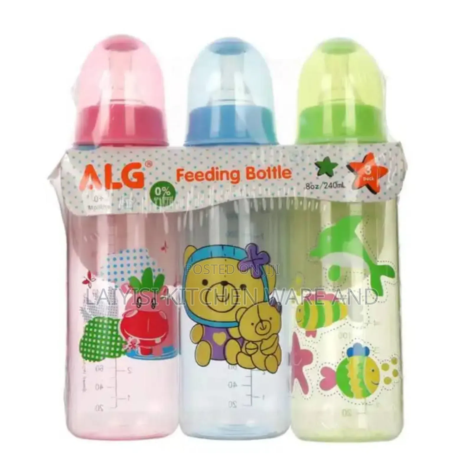Aset of 3 Large Feeding Baby Bottles Non Breakable