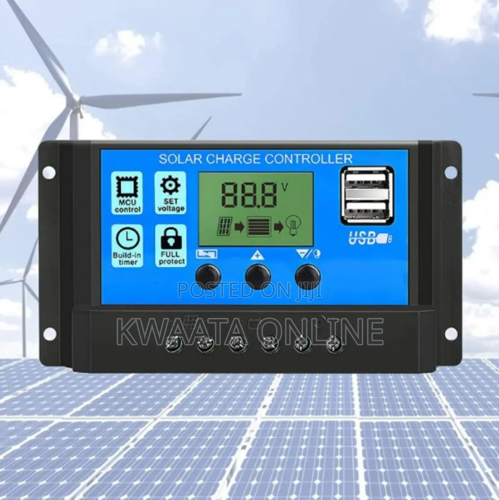 10a Solar Charge Controller 12v/24v Auto Adjustable PWM LCD