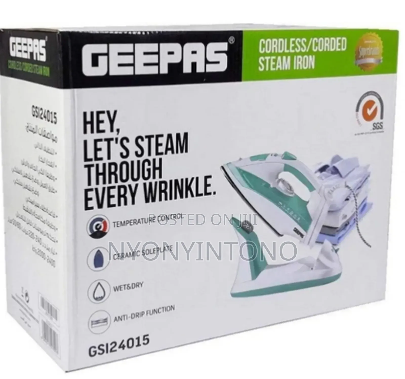 Geepas Top-Quality Cordless Steam Iron Gsi-24015