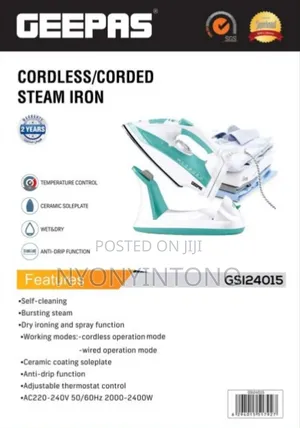 Geepas Top-Quality Cordless Steam Iron Gsi-24015