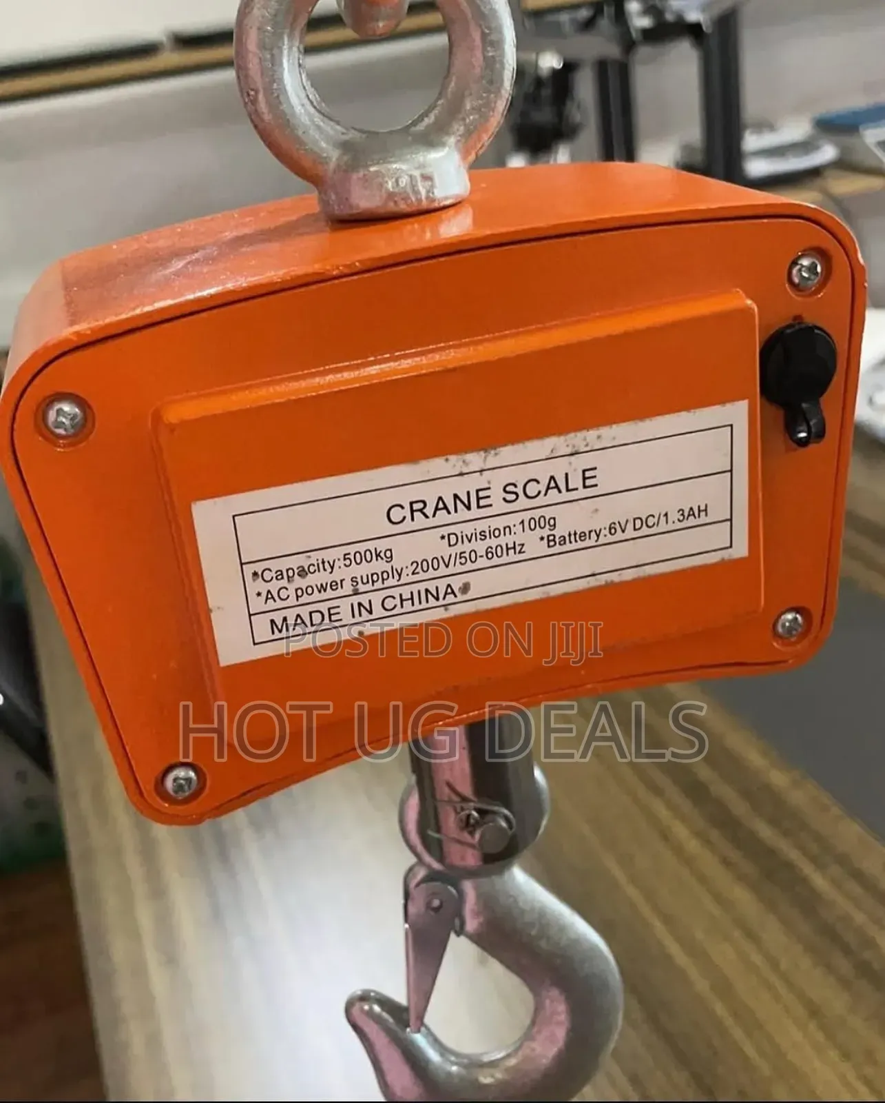 500kg Rechargeable Hanging Crane Weighing Scale - Black