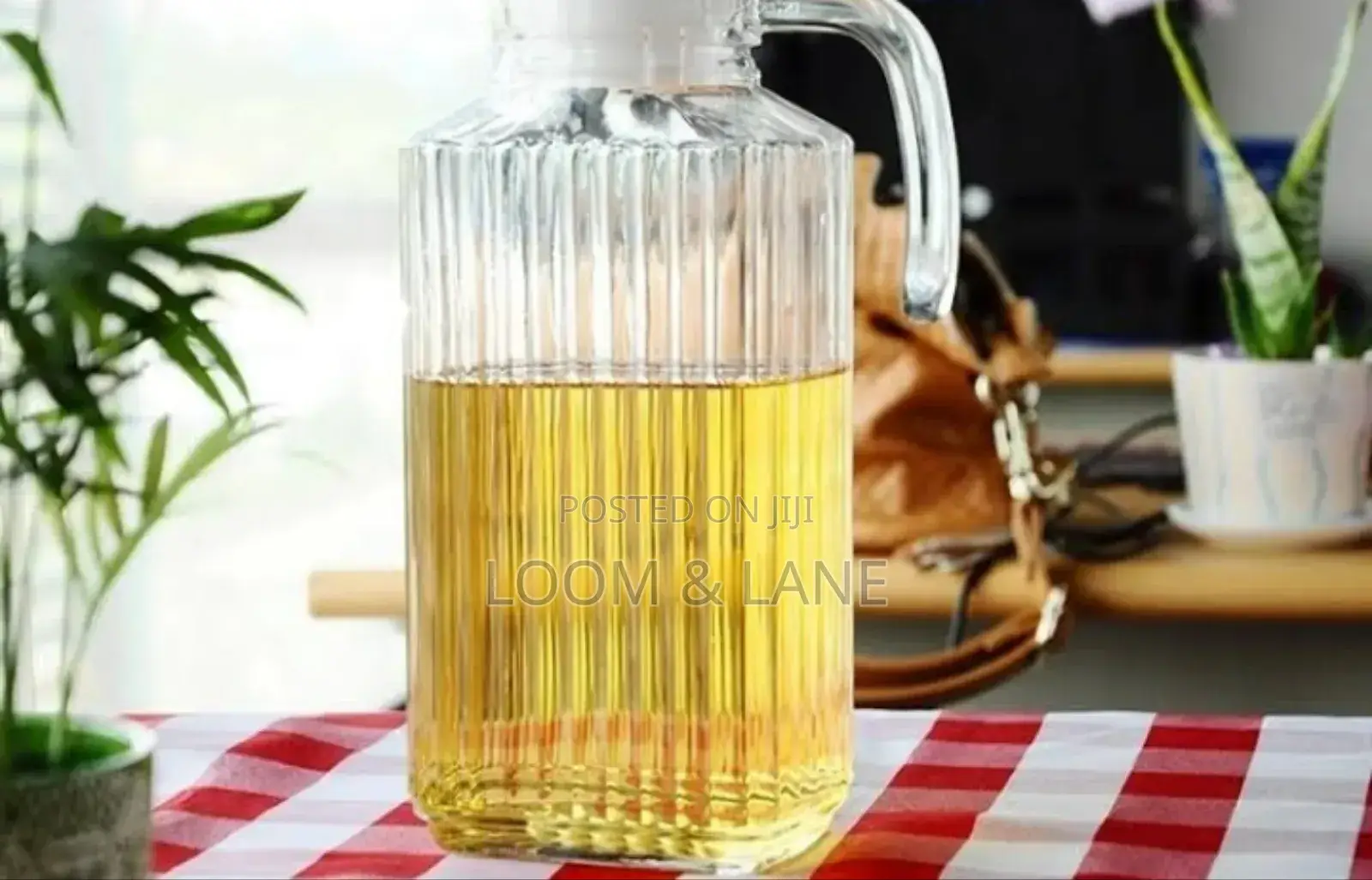 1.5litre Lined Glass Juice / Water Jug Colorless