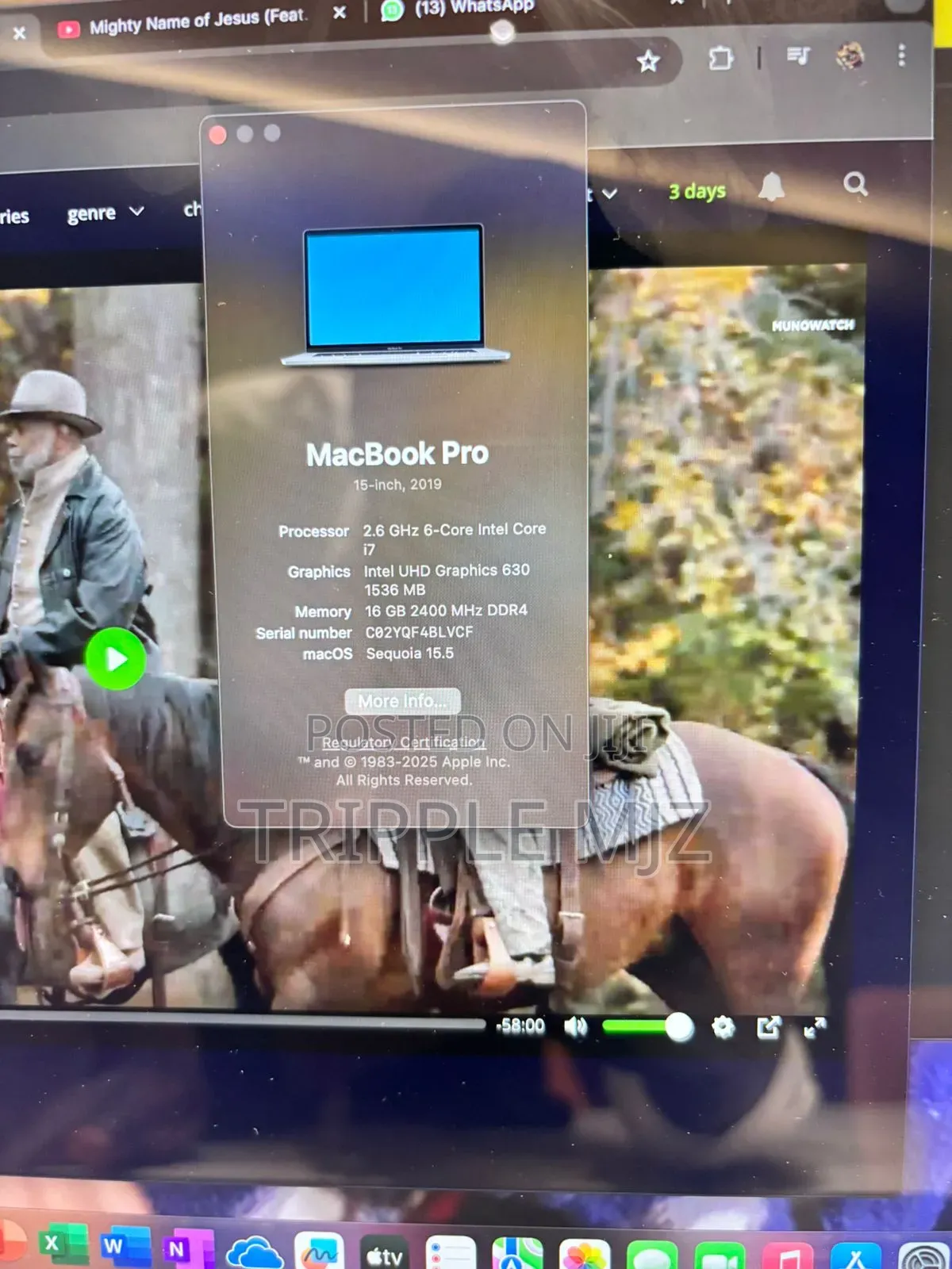 Laptop Apple MacBook Pro 2019 16GB Intel Core I7 SSHD+SSD 256GB