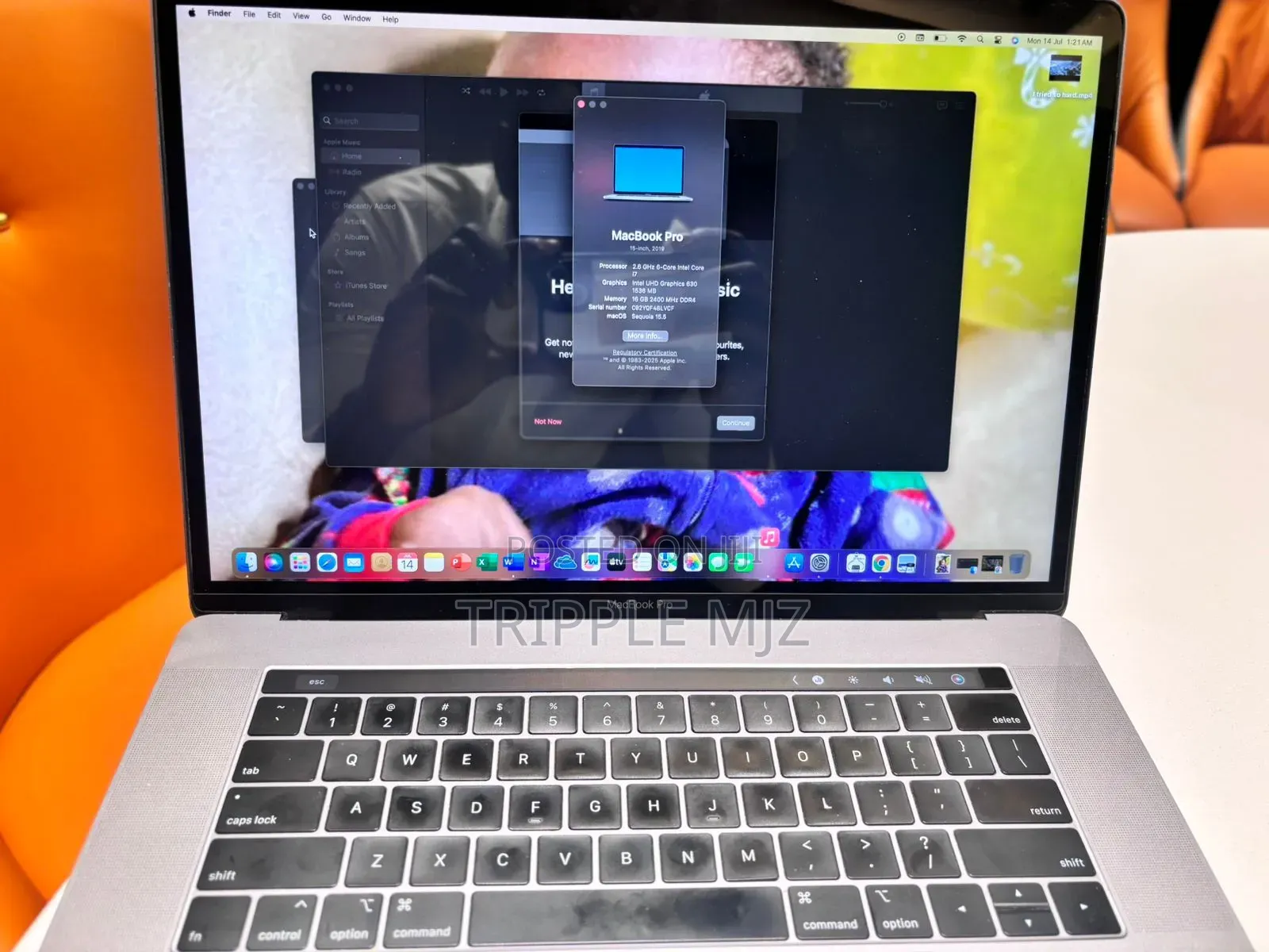 Laptop Apple MacBook Pro 2019 16GB Intel Core I7 SSHD+SSD 256GB