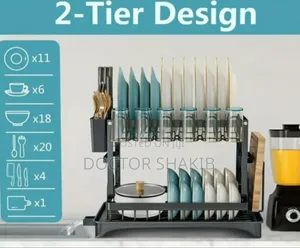 Luxurious Dish Drying Stand With Drainers 2 Tiers