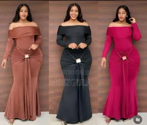 Photo - Off Shoulder Waist Flap Maxi Dress