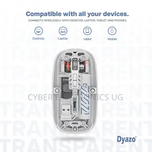Transparent Bluetooth Wireless Mouse Rechargeable Unique Design