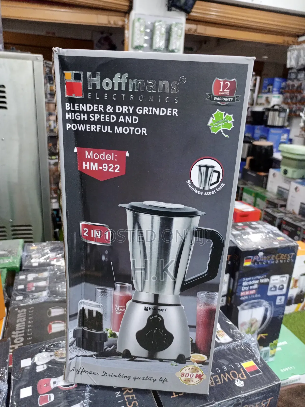 Hoffmans Electronics Blender Dry Grinder, Model Hm-922.