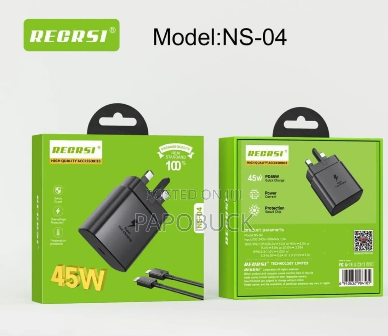 Recrsi 45w Fast Charger (Model Ns-04).