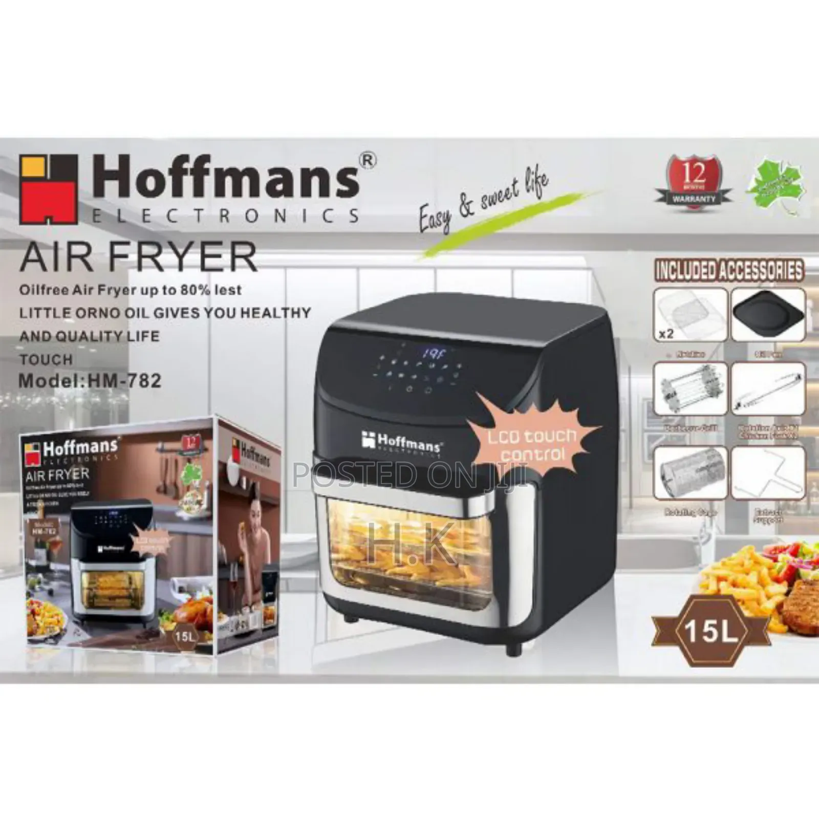 Hoffmans Hm-782, Electric Air Fryer 15ltr, 2400w